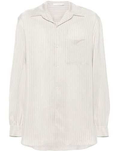 The Row Kiton Striped Silk Shirt - White
