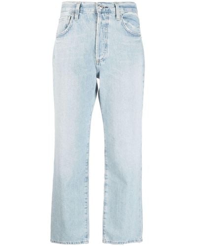 Citizens of Humanity Cropped Straight-leg Jeans - Blue