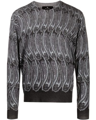 Etro Gestrickter Intarsien-Pullover - Grau