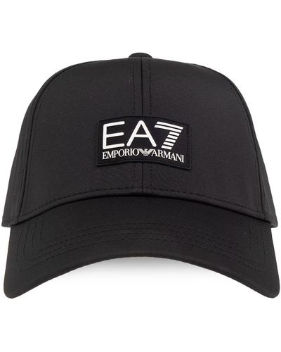 EA7 Rubberised-logo Baseball Cap - Black