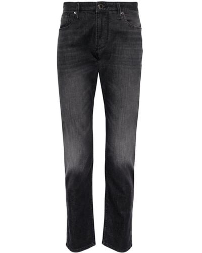 Emporio Armani Mid-rise Slim-fit Jeans - Black