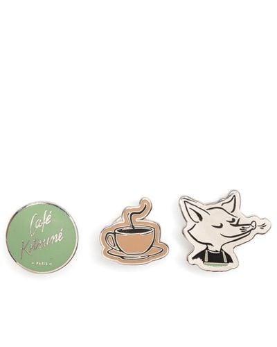 Café Kitsuné Dressed Fox Pins (set Of Three) - White