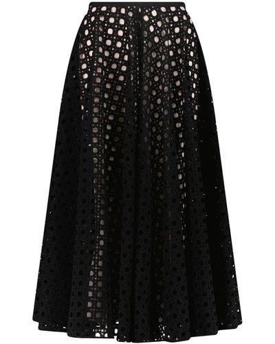 Giambattista Valli Macramé Midi Skirt - Black