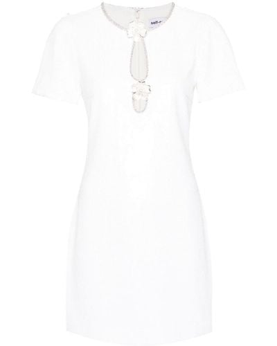 Self-Portrait Sequin-embellished Mini Dress - White