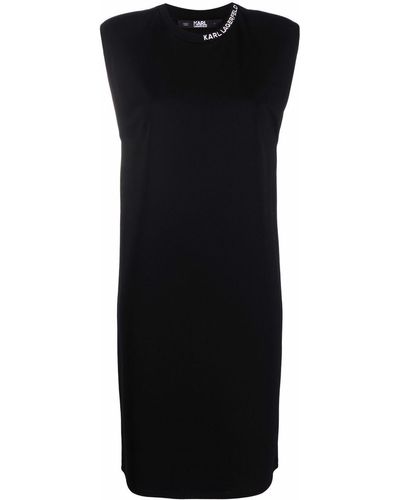 Karl Lagerfeld パデッドショルダー ドレス - ブラック