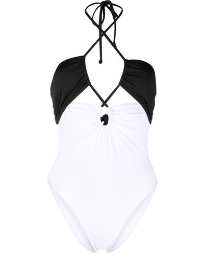 Leslie Amon Yasmine Two-tone Swimsuit - White