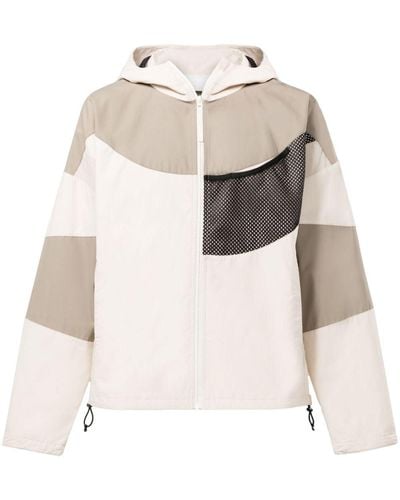 Reebok Patchwork Hooded Windbreaker - Natural