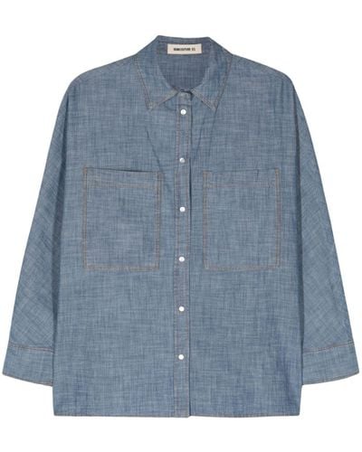 Semicouture Classic-collar Chambray Shirt - Blue