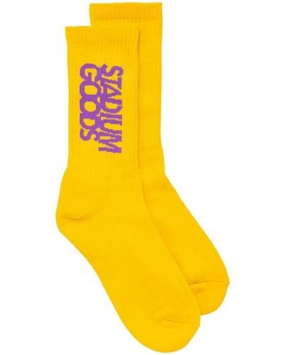 Stadium Goods Logo "showtime" Crew Socks - Yellow
