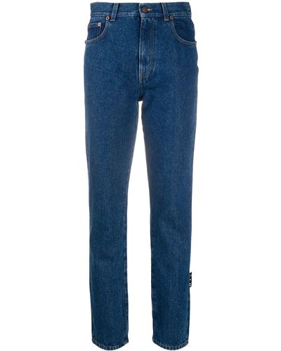 Off-White c/o Virgil Abloh Logo-print Straight-leg Jeans - Blue