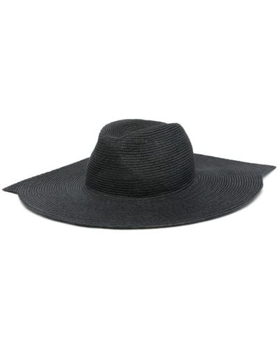 Yohji Yamamoto Braided linen hat - Noir