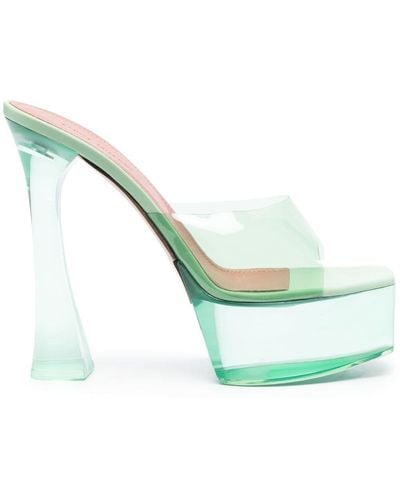 AMINA MUADDI Dalida Glass 145mm Platform Sandals - Green