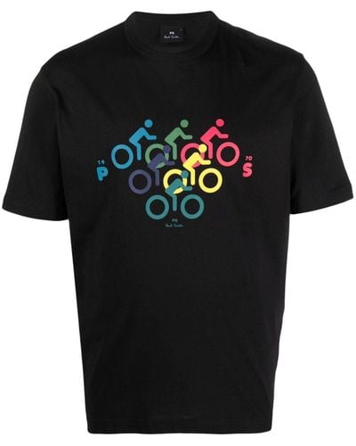 PS by Paul Smith Multibikeプリント Tシャツ - ブラック