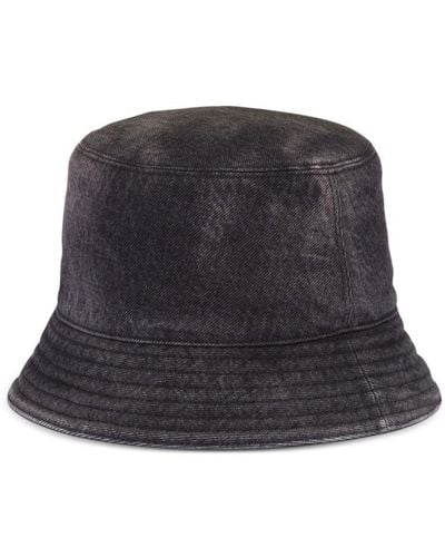 Prada Triangle-logo Denim Bucket Hat - Black