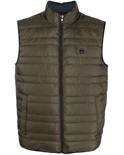 Michael Kors Logo-plaque Quilted Gilet - Green