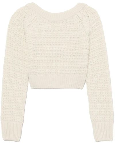 IRO Open-knit U-neck Sweater - Natural