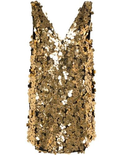Stine Goya Mini-jurk Met Bloemenpatch - Metallic