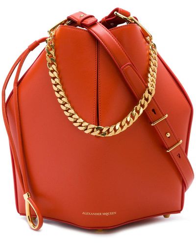 Alexander McQueen Bucket Shoulder Bag - Orange