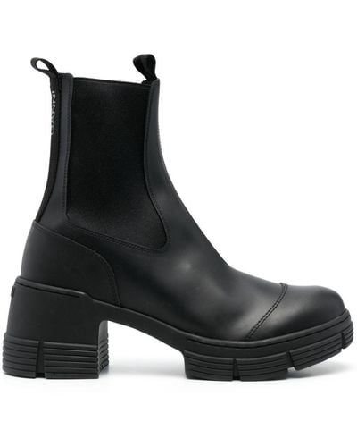 Ganni Chunky-sole Ankle Boots - Black