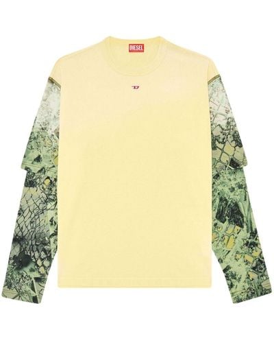 DIESEL T-wesher-n5 Cotton T-shirt - Yellow