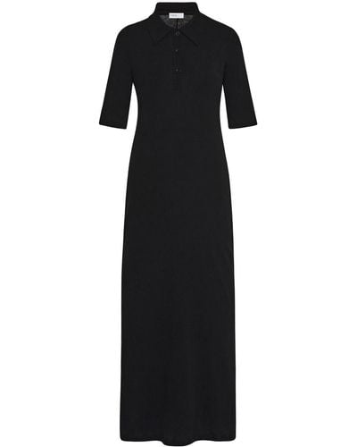 Rosetta Getty Polo-collar Cotton Dress - Black