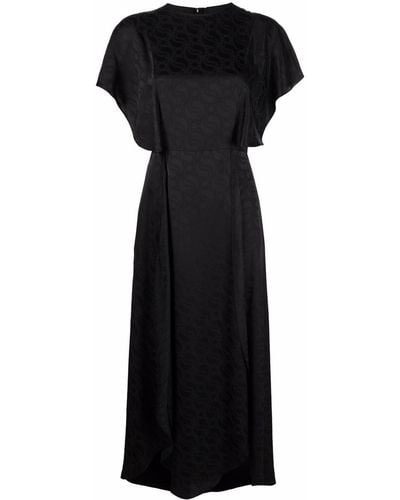 Stella McCartney Jacquard Monogram Midi Dress - Black