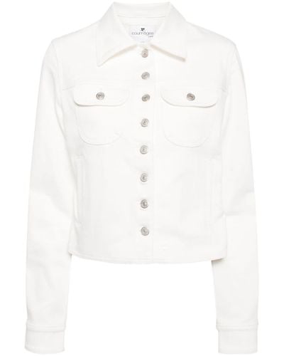 Courreges Long-sleeve Denim Jacket - White