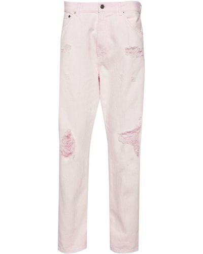 Dondup Mid-rise Tapered-leg Jeans - Pink