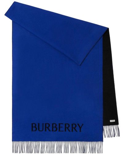 Burberry フリンジ スカーフ - ブルー