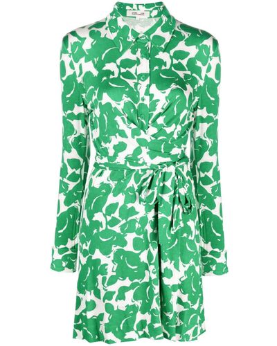 Diane von Furstenberg Mini-jurk Met Print - Groen