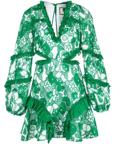 Alexis Imetta Lace Cutout Mini Dress - Green