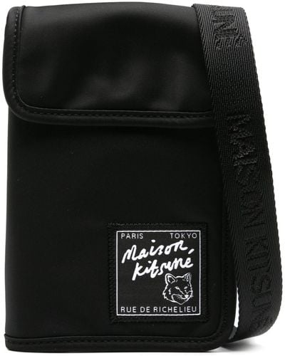 Maison Kitsuné The Traveler Bi-fold Neck Bag - Black
