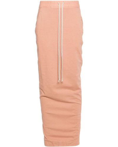 Rick Owens Pillar Jersey Midi Skirt - Pink
