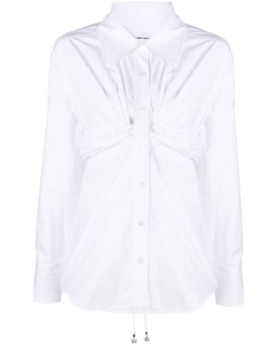Alexander Wang Ruched-waist Lonsleeved Shirt - White