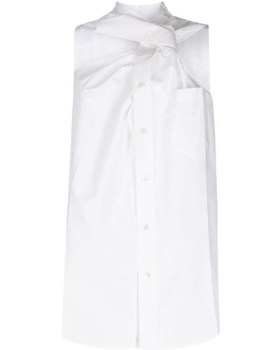 Toga Twisted Sleeveless Shirt - White