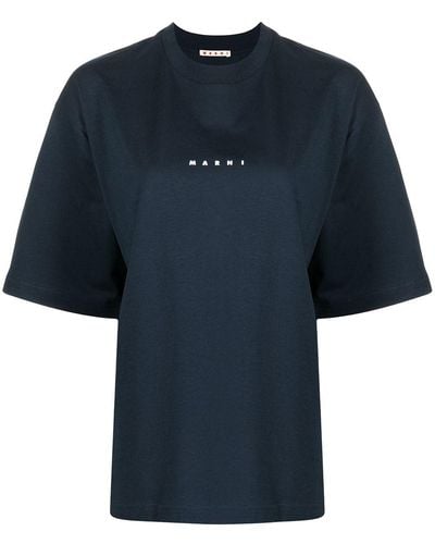 Marni Logo-print Short-sleeve T-shirt - Blue