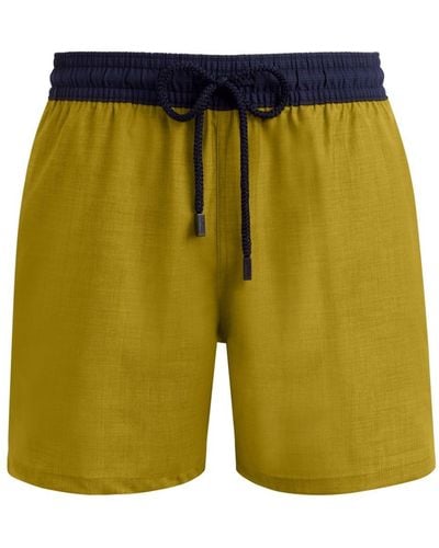 Vilebrequin Super 120's Elasticated-waist Swim Shorts - Yellow