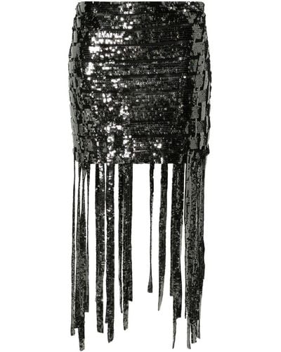 Pinko Gladiatore Sequinned Midi Skirt - Black