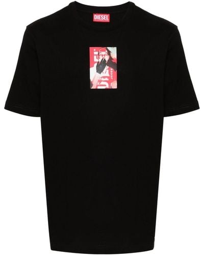 DIESEL Katoenen T-shirt - Zwart