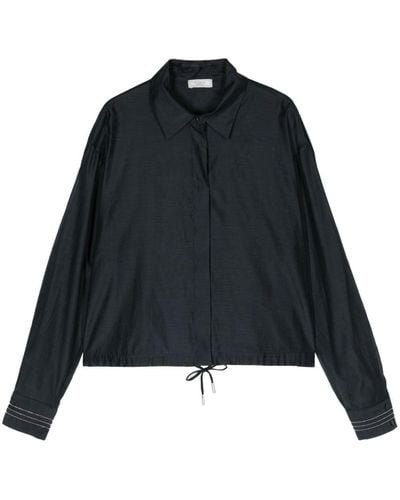 Peserico Chain-trimmed Sheer Shirt - Black