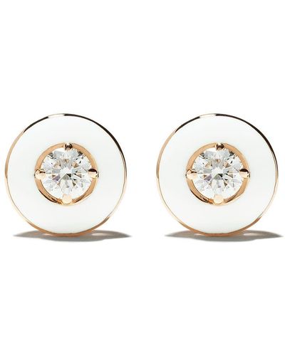 Selim Mouzannar 18kt Rose Gold Diamond Mina Earrings - White