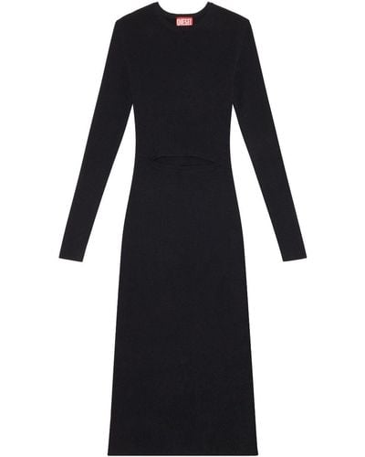 DIESEL M-pelagos Midi-jurk Met Uitgesneden Detail - Zwart