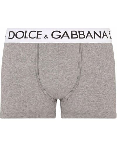Dolce & Gabbana Bóxer con logo en la cinturilla - Gris
