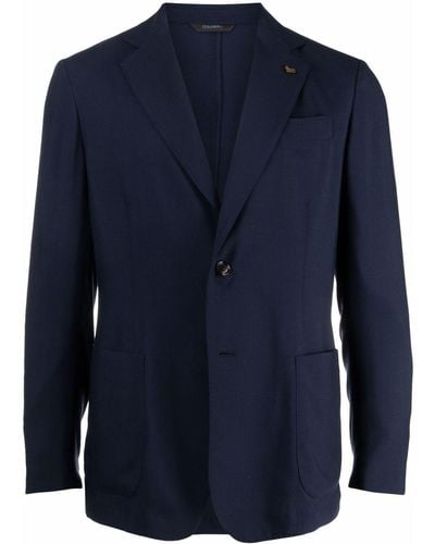 Colombo Single-breasted Cashmere Suit Jacket - Blue