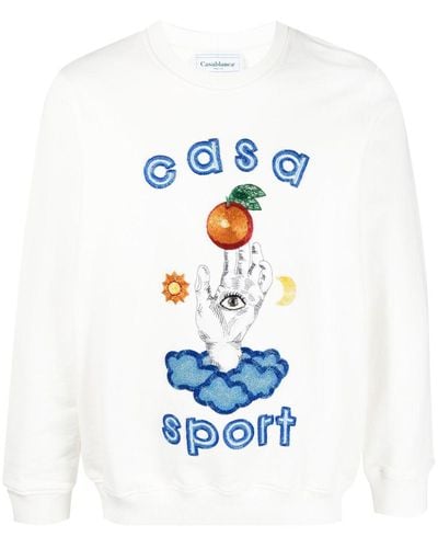 Casablancabrand Sweater Met Ronde Hals - Wit