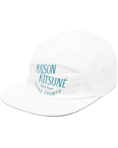Maison Kitsuné Baseballkappe mit Logo-Print - Weiß