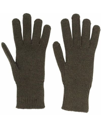 Moncler Logo Patch Knitted Gloves - Green