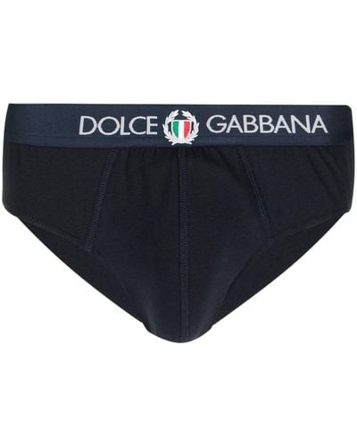 Dolce & Gabbana Slip Met Logoband - Blauw