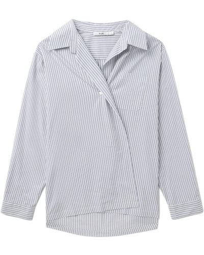 B+ AB Asymmetric Cotton Shirt - Grey