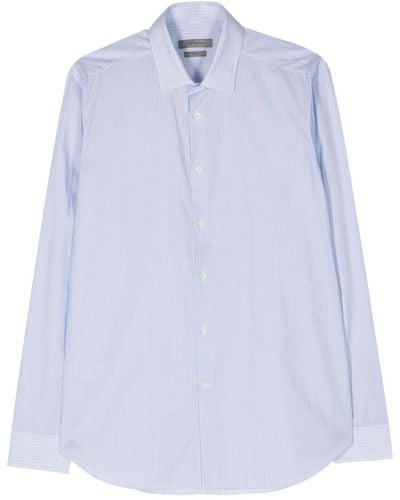 Corneliani Graphic-print Cotton Shirt - Blue